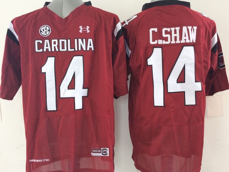 NCAA Youth South Carolina Gamecock Red #14 C shaw jerseys